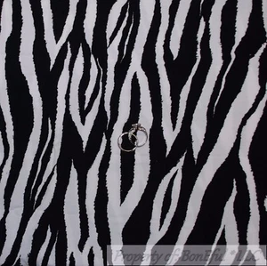 BonEful Fabric FQ Cotton Corduroy Black White B&W Zebra Skin Print Jungle Girl L - Picture 1 of 12