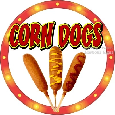 HARBOUR SIGNS Corn Dogs DECAL (Choose Your Size) Snack Concession Food Truck Sticker c2
