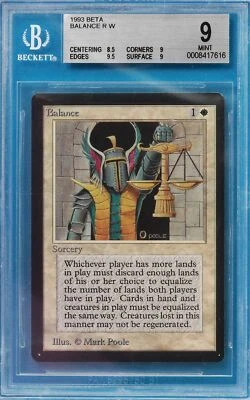 Balance Beta White Rare Graded BGS 9 MINT MAGIC CARD (ID# 0008417616) ABUGames - Image 1 of 2