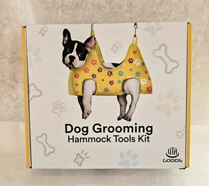 NEW Yellow Paw Prints Dog Grooming Hammock Tools 5 in 1 Kit VTA Goods Size Med - Picture 1 of 7