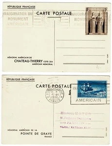 2 x France 1937, 38 postcards with Inauguration American Monument - Picture 1 of 2