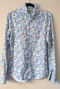 Camisa informal Stenstroms ajustada con estampado floral para hombre calce ajustado talla S hecha en Rumania - Imagen 1 de 9
