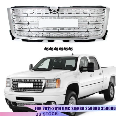 For GMC Sierra 2500 HD 3500 HD 2011-2013 2014 Chrome Front Bumper Upper Grille Foto 1 de 4