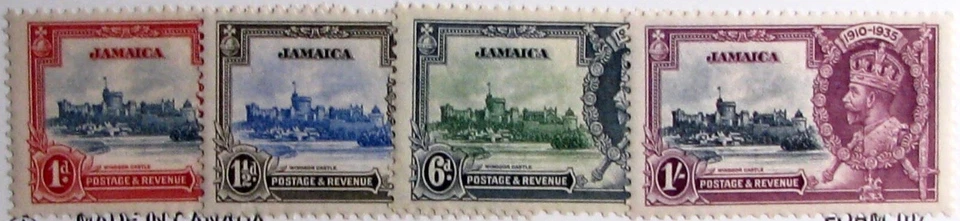 1935 JAMAICA #109-112: F/VF MNH/MH "KGV" - Silver Jubilee set of 4 complete Foto 1 de 1