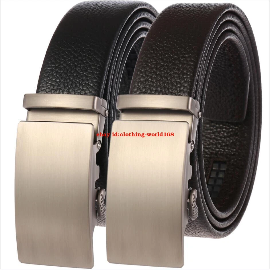 XYNHH619 Top Luxus Herren Gürtel Echtes leder Gürtel Automatik Schnalle Ratchet Jeans