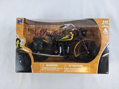 NEWRAY 1:12 DIE-CAST WITH PLASTIC INDIAN MOTORCYCLE BROWN 42113 - Image 1 of 4