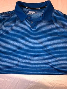 Nike Tour Performance Dri-Fit.  Größe XLarge. Blau/weiße Streifen - Bild 1 von 3