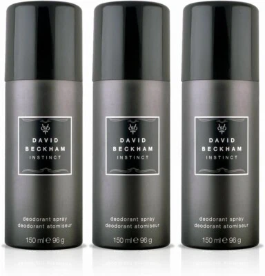 David Beckham Instinct Deodorant Body Spray Men Gift Fathers Day Set Of 3 x150ml
