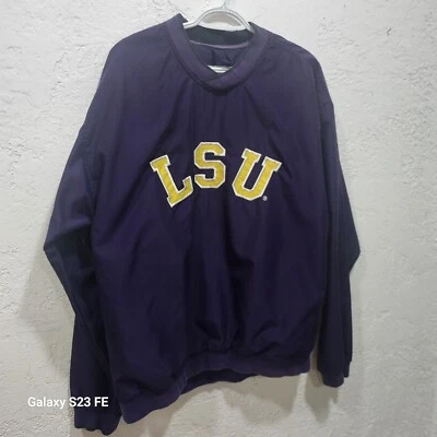 Pullover cortavientos LSU Tigers vintage para hombre años 90 talla grande chaqueta forrada años 90 Foto 1 de 4