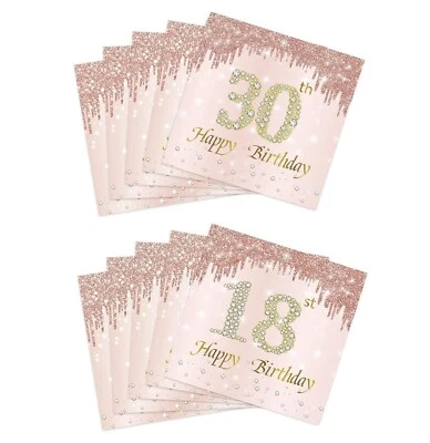 Servilleta de cumpleaños 18/30 vajilla de pañuelo de fiesta servilleta decoración 20 un. Foto 1 de 4