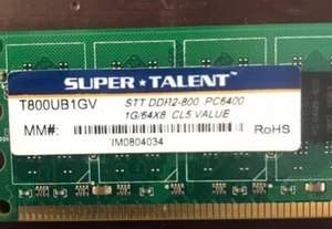 Super Talent T800UB1GV 1 GB RAM Memory - Picture 1 of 2