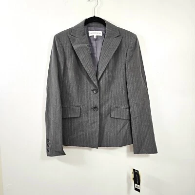 Traje Jones New York Talla 4 Para Mujer Gris Carbón Punta Blazer Chaqueta Nuevo con Etiquetas Foto 1 de 4