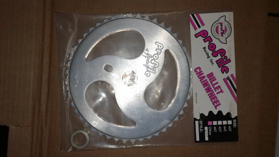 NOS Profile RIPSAW  47 T Sprocket SILVER BMX Chainwheel Old Mid School Billet  - Image 1 of 1