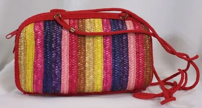 De Colección Mister Ernest Bolso Cartera Paja Tejido Arco Iris Multicolor Italia Años 60 Retro Foto 1 de 4
