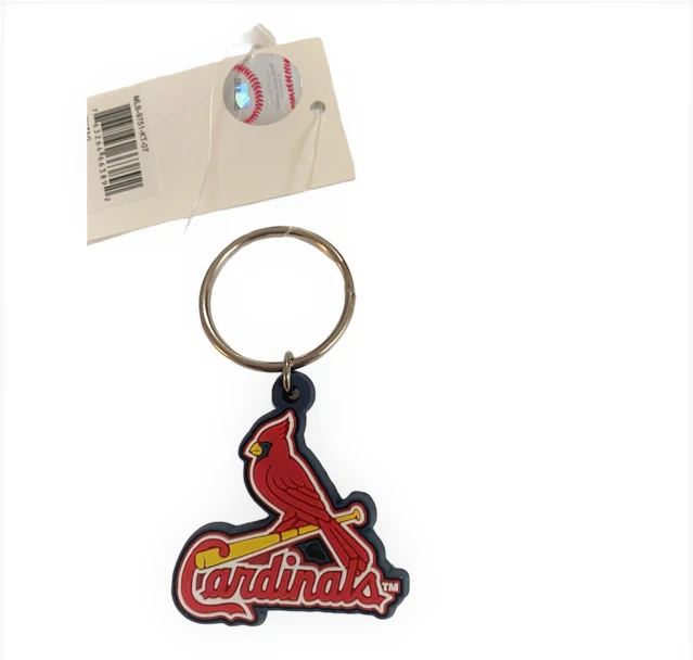 St Louis Cardinals 3-D Team Logo Keychain Key Ring PVC Rubber MLB New - Image 1 of 1