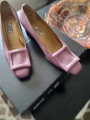 Mujer Versace Pump Crema Púrpura Patente Talla 40/9-9.5 Foto 1 de 3