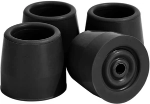 4 Pack 1 Inch Rubber Walker Tips Heavy Duty Replacement Feet for Walkers Black - Picture 1 of 11