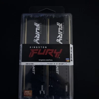 Kingston Fury Beast 32GB (2x16GB) 6000MT/s DDR5 CL36 Desktop Memory AMD EXPO NEW - Image 1 of 4