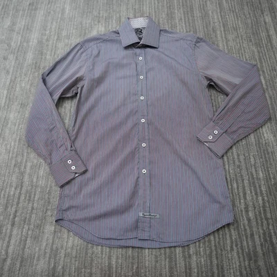 Camisa de vestir English Laundry para hombre con botones azul gris rojo manga larga 15 32/33 Foto 1 de 4