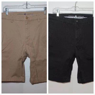 Lot Of 2 Joseph Abboud Casual Chino Shorts Mens Sz 36 Black & Beige Stretch - Image 1 of 4