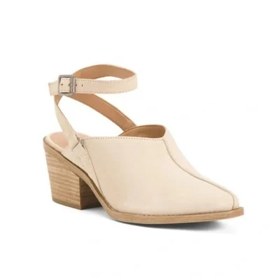 Tacones de mula Lucky Brand Winola gamuza punta correa de tobillo neutros nuevos con etiquetas talla 5,5 Foto 1 de 4