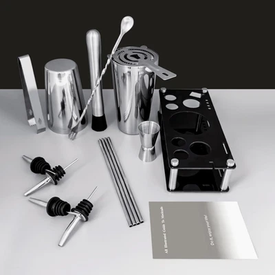 Juego de Coctelera Profesional con Soporte Recetas de Cócteles, 15 Piezas 750/60... Foto 1 de 4