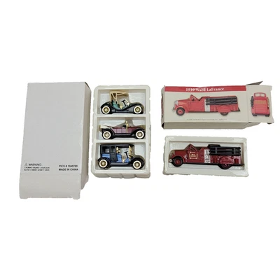 Antique Diecast Car and Firetruck Lot New in Package China Excellent Details - Image 1 of 4