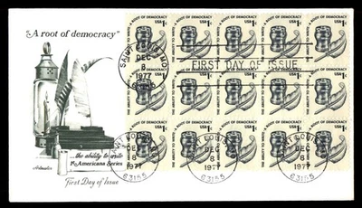 Mayfairstamps US FDC 1977 Missouri blocks a root of democracy First Day Cover aa - Image 1 of 2