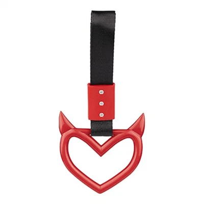Heart Shaped Car Handle Straps Hang Ring Charm Decor Subway Train Bus Handle - Image 1 of 4