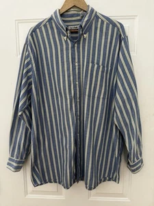 Jos A Bank Sportswear Men's Blue & Yellow Striped Button Up Shirt - Size XL - Picture 1 of 3