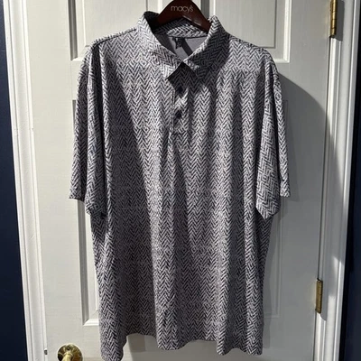 Adidas Ultimate365 Jacquard Blue Burst Shirt Men 3XL Polo Herringbone pattern - Image 1 of 4