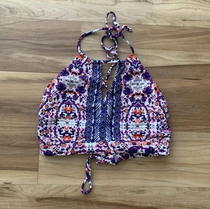 Top bikini Athleta Ipanema collo alto medio nuoto viaggio floreale colorato - Foto 1 di 7