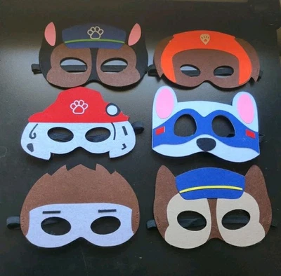 Paquete de 6 PIEZAS Máscaras de Pata para Patrulla de Perros Fiesta de Cumpleaños Favores Suministros Disfraz Foto 1 de 2