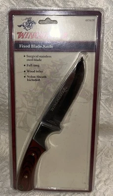 Cuchillo de hoja fija Winchester. Nuevo. Incrustación de madera de espiga completa de acero inoxidable quirúrgico Foto 1 de 3