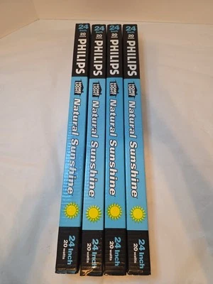 4 Philips Natural Sunshine Light 24" 20W T12 Bulbs - Image 1 of 4
