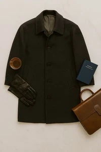 Brooks Brothers 346 Overcoat 42S Charcoal Wool Cashmere | Fall Classic Business - Picture 1 of 13