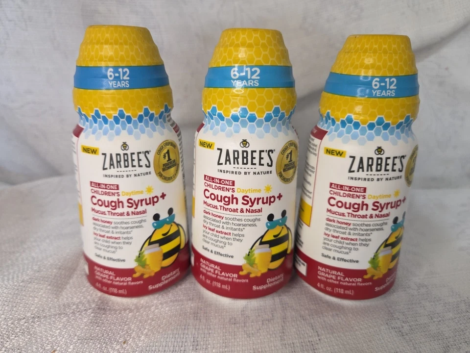 Zarbee's Kids All-in-One Daytime Cough for Children 6-12 with  Honey Exp 7/25 X3 - Image 1 of 1