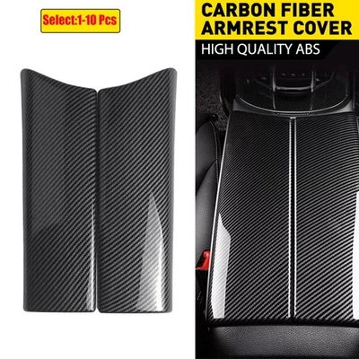 Cubierta de caja reposabrazos consola negro carbono 10 piezas para Mercedes Benz Clase C GLC W205 Foto 1 de 4