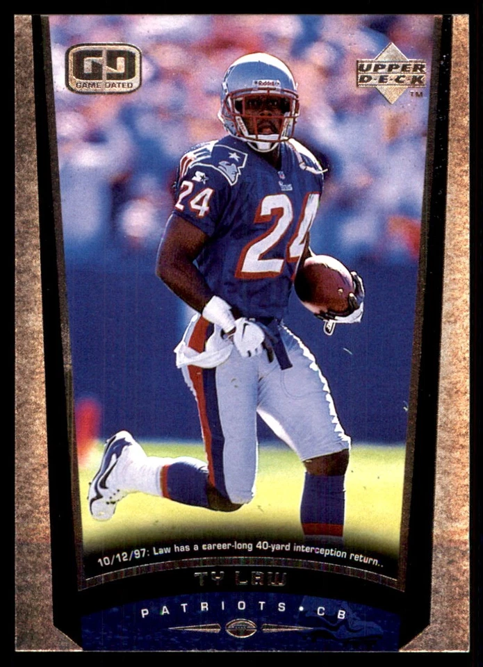Ty Law 1998 Upper Deck #160 Patriots NFL READ FREE SHIPPING AutographDen - Image 1 of 2