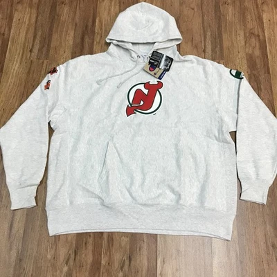 МУЖСКАЯ ТОЛСТОВКА С КАПЮШОНОМ 2XL - НОВАЯ Champion New Jersey Devils хоккей обратное плетение - Изображение 1 из 4