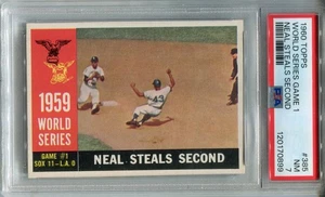1960 Topps #385 Neal Steals Second PSA 7 NM World Series Game #1 - Picture 1 of 2