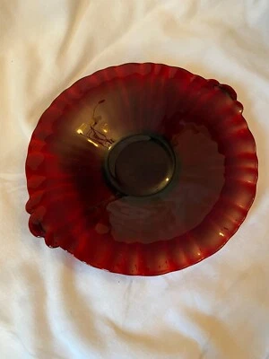 Vintage Anchor Hocking Royal Ruby Red Glass 8'' Candy Dish Plate - Image 1 of 4