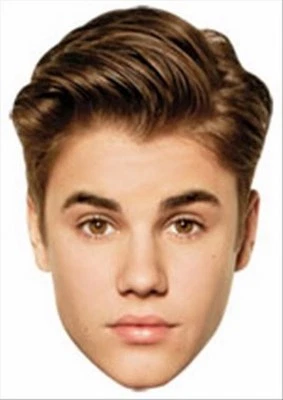 Justin Bieber Pop Star Single Fun CARD Official Party Face Mask