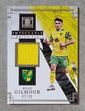 2021/22 Panini Impeccable Soccer - Billy Gilmour Materials Card - Norwich #92/99