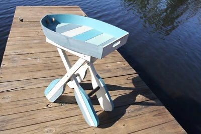 Foldable Boat Shape Side Table For Your Sunroom, Deck Or Patio,all occasion gift - Image 1 of 4