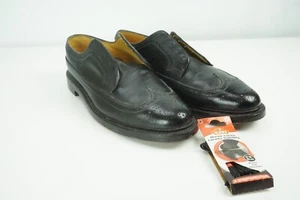Zapato Imperial Florsheim Negro Brogue Punta Ala 5 Uñas Zapatos Talla 11.5C - Imagen 1 de 9