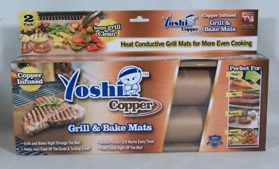 YOSHI YOSHIGC ANTIADHERENTE PARRILLA DE COBRE Y ALFOMBRILLA PARA HORNEAR - PAQUETE DE 2 NUEVOS EN CAJA Foto 1 de 4