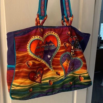 Bolso de Mano Laurel Burch Colorido Diseño Corazón. Bolso de excelente calidad. Foto 1 de 4