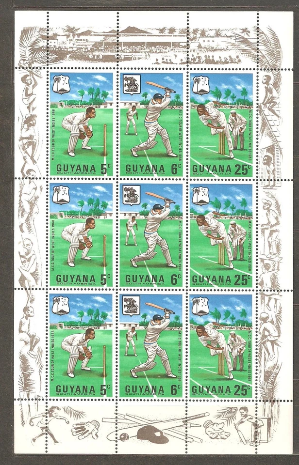 Guyana: hoja como nueva, M.C.C.Tour de las Indias Occidentales, 1968, Mi#298-300 Foto 1 de 1
