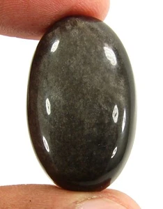 38.80 Ct Natural Silver Obsidian Loose Gemstone Cabochon Wire Wrap Stone - 2367 - Picture 1 of 2